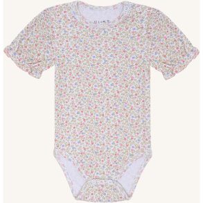 Hust & Claire - SS Body m/blomster Hvid