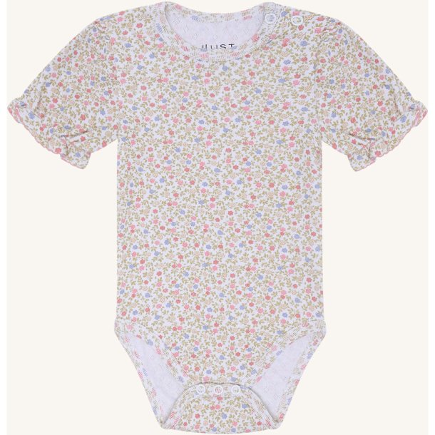 Hust &amp; Claire - SS Body m/blomster Hvid