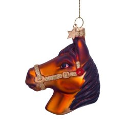 Vondels - Glaskugle Brun Hest 8,5 cm