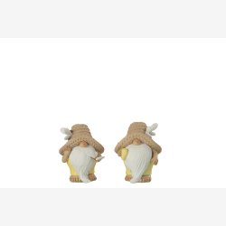 J-Line - Havenisse m/hjerte eller sommerfugl Poly H: 11 cm. - Leveres Assorteret