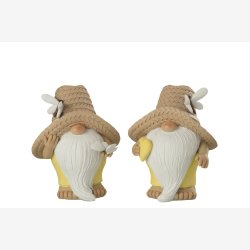 J-Line - Havenisse m/hjerte eller sommerfugl Poly H: 19 cm. - Leveres Assorteret