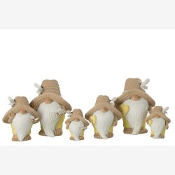 J-Line - Havenisse m/hjerte eller sommerfugl Poly H: 19 cm. - Leveres Assorteret