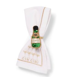 Vondels - Champagneflaske-servietring Grn 7 cm