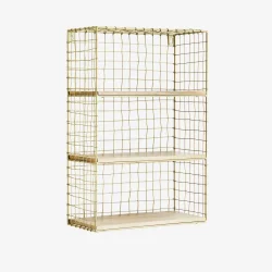 Madam Stoltz - Metal hylde med tr Neutral