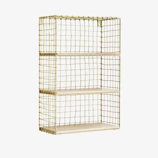 Madam Stoltz - Metal hylde med tr Neutral