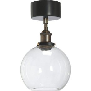 PR HOME - Omega Loftlampe, Sort/Klar, 20cm.