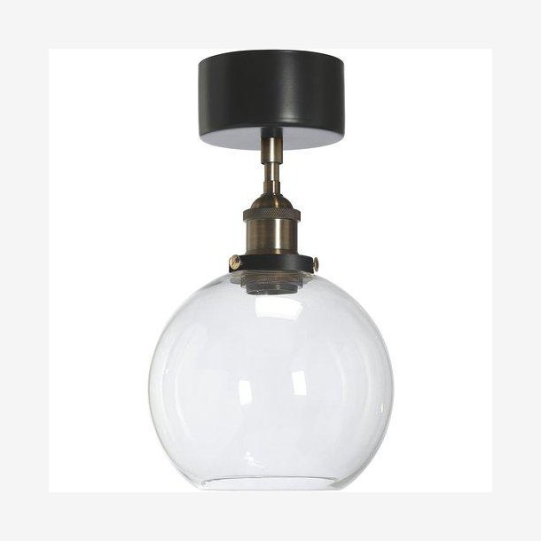 PR HOME - Omega Loftlampe, Sort/Klar, 20cm.