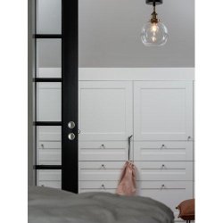 PR HOME - Omega Loftlampe, Sort/Klar, 20cm.