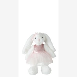 J-Line - Kanin krammedyr m/kjole flere farver, H: 31 cm. 