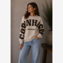 Marta Du Chateau - MdcHibiscus Sweatshirt Beige