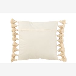 J-Line - Pudebetr�k m. kvaster Beige Bomuld/h�r/polyester 48,5x48x16cm.
