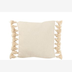 J-Line - Pudebetr�k m. kvaster Beige Bomuld/h�r/polyester 48,5x48x16cm.