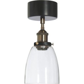 PR HOME - ROCK Loftlampe, Sort/Klar, 14cm.