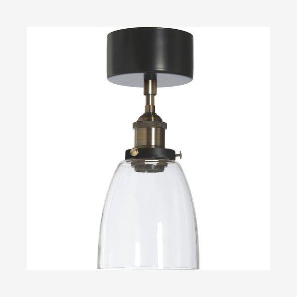 PR HOME - ROCK Loftlampe, Sort/Klar, 14cm.