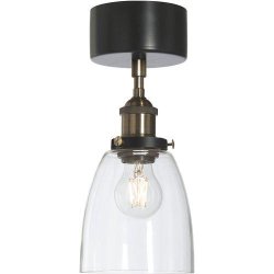 PR HOME - ROCK Loftlampe, Sort/Klar, 14cm.