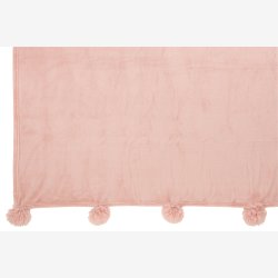 J-Line - Plaid m/pom poms lyserd 130x170cm.