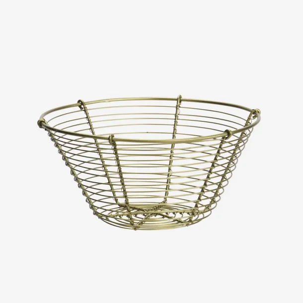 Madam Stoltz - Kurv af metal antik Messing D: 19,5 H:9 cm.