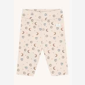 Hust & Claire - Leggings i rib m. m�neprint Bl�
