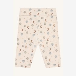 Hust &amp; Claire - Leggings i rib m. m�neprint Bl�