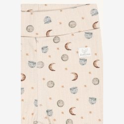 Hust &amp; Claire - Leggings i rib m. m�neprint Bl�