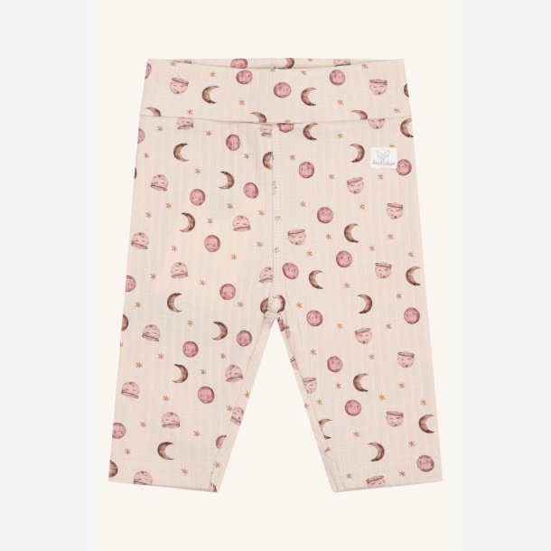 Hust &amp; Claire - Leggings i rib m. m�neprint Rosa