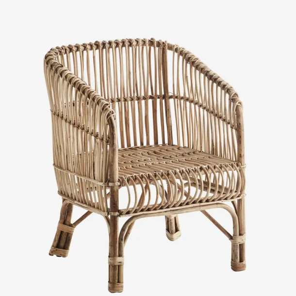 Madam Stoltz - Bambus lounge stol 61x58x77cm, Natur (Snart p Lager) 