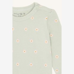 Hust &amp; Claire - Bodystock m. Sm� Blomster - Mintgr�n