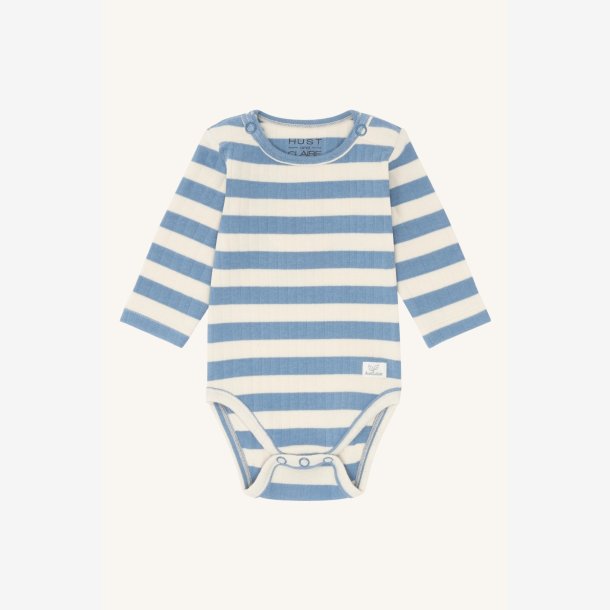 Hust &amp; Claire - Stribet Bodystock - Bl� &amp; Creme