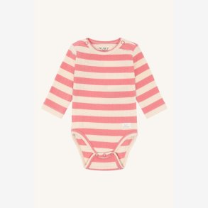 Hust & Claire - Stribet Bodystock - Rosa & Creme