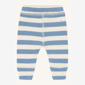 Hust & Claire - Stribede Baby Bukser - Bl� & Creme