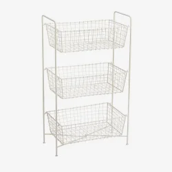 Madam Stoltz - Jernreol m. 3 kurve, cremefarvet 45x27x77 cm