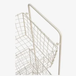 Madam Stoltz - Jernreol m. 3 kurve, cremefarvet 45x27x77 cm