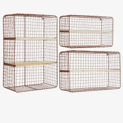 Madam Stoltz - Metal hylder med mango tr Rust