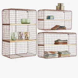 Madam Stoltz - Metal hylder med mango tr Rust