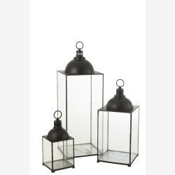 J-Line - Lanterne "Hagrid" Sort Jern H: 121 B: 41 D: 41 cm. 