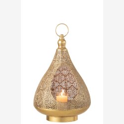 J-Line - Fyrfadslysholder �stlig Guld Metal 25x25x38cm.