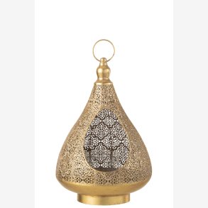 J-Line - Fyrfadslysholder �stlig Guld Metal 25x25x38cm.