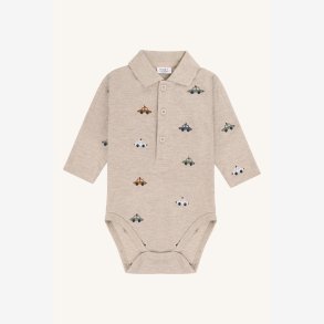 Hust & Claire  - Bodyskjorte m. LS - Beige Melange
