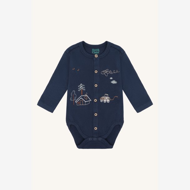 Hust &amp; Claire - Body LS - Bl� m. Print