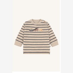 Hust &amp; Claire - Stribet Bluse m. Dinosaur Print 