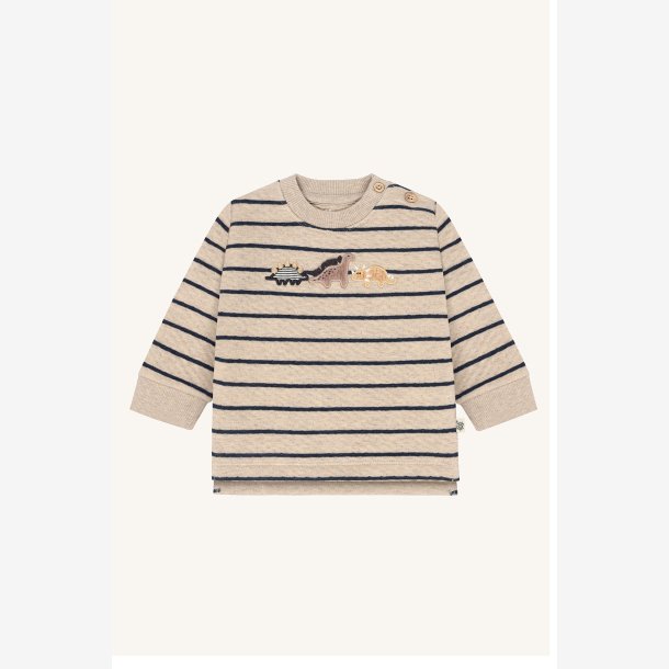 Hust &amp; Claire - Stribet Bluse m. Dinosaur Print 
