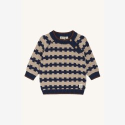 Hust &amp; Clarie - Strik Sweater - Beige &amp; Bl�