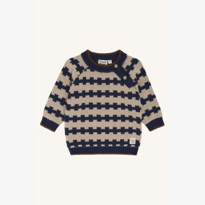 Hust & Clarie - Strik Sweater - Beige & Bl�