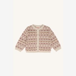 Hust &amp; Claire - Strik Cardigan - Beige m. Motiv