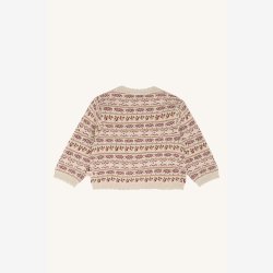 Hust &amp; Claire - Strik Cardigan - Beige m. Motiv