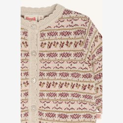 Hust &amp; Claire - Strik Cardigan - Beige m. Motiv