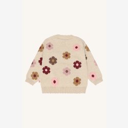 Hust &amp; Claire - Strik Bluse - Beige m. Blomster 