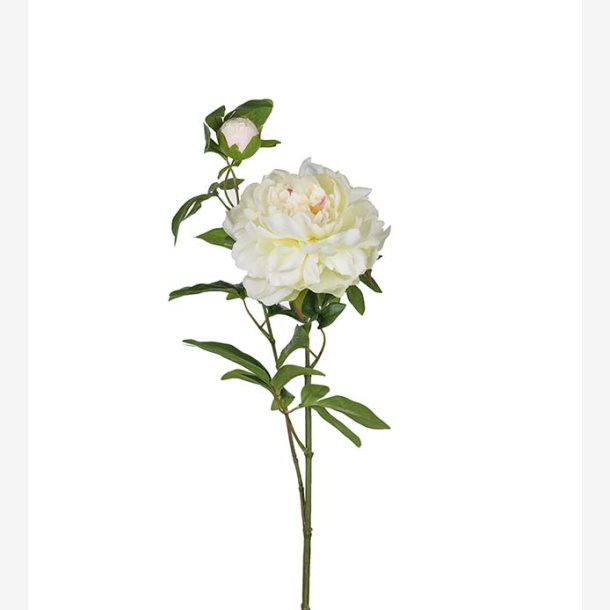 PH-Import - Kunstig Pon blomst, hvid, 65 cm