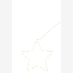 J-Line - Stjerne m/LED lys Hvid 30 x 30 cm.