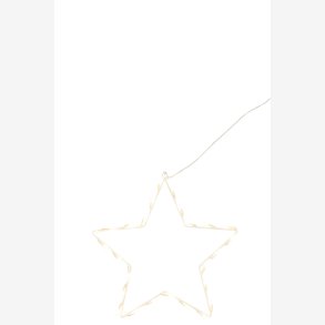 J-Line - Stjerne m/LED lys Hvid 30 x 30 cm.